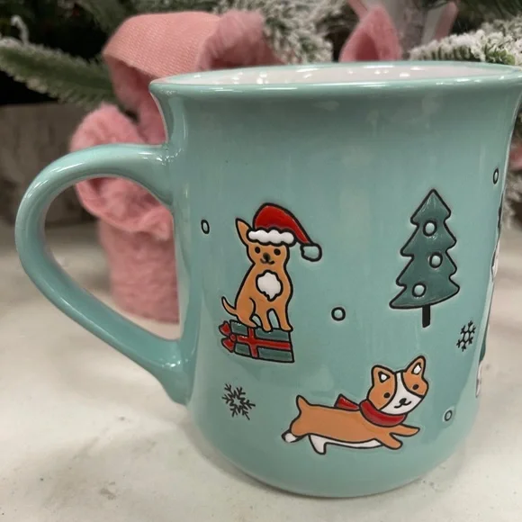 Clementine Christmas Dogs Corgi Frenchie Beagle Dalmatian Ceramic Mug NEW - Picture 3 of 4